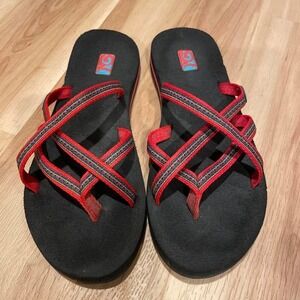 Teva Women Sandals Olowahu Strappy Flip Flop 9 Red